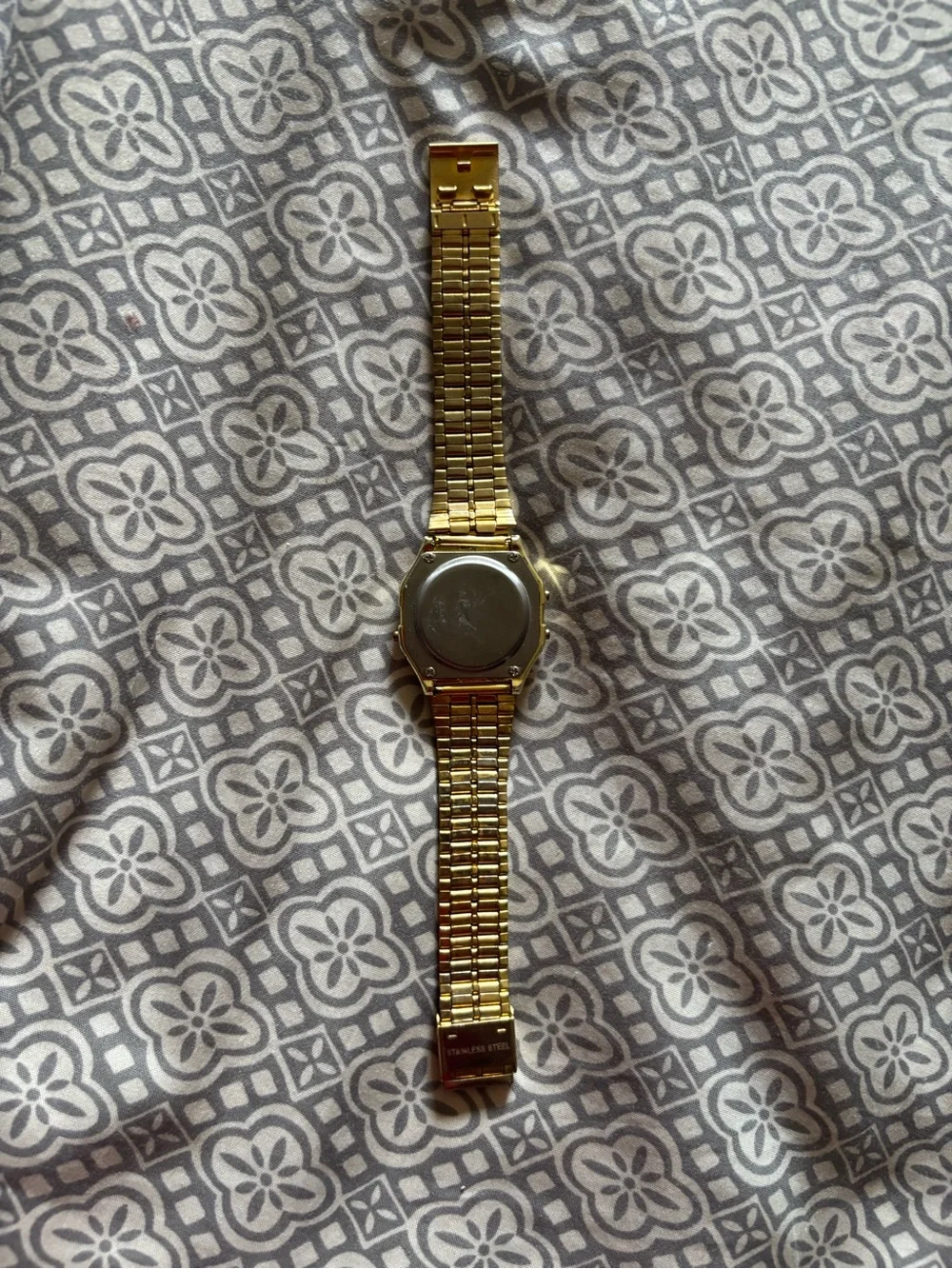 Gold Digital Stainless Steel Watch